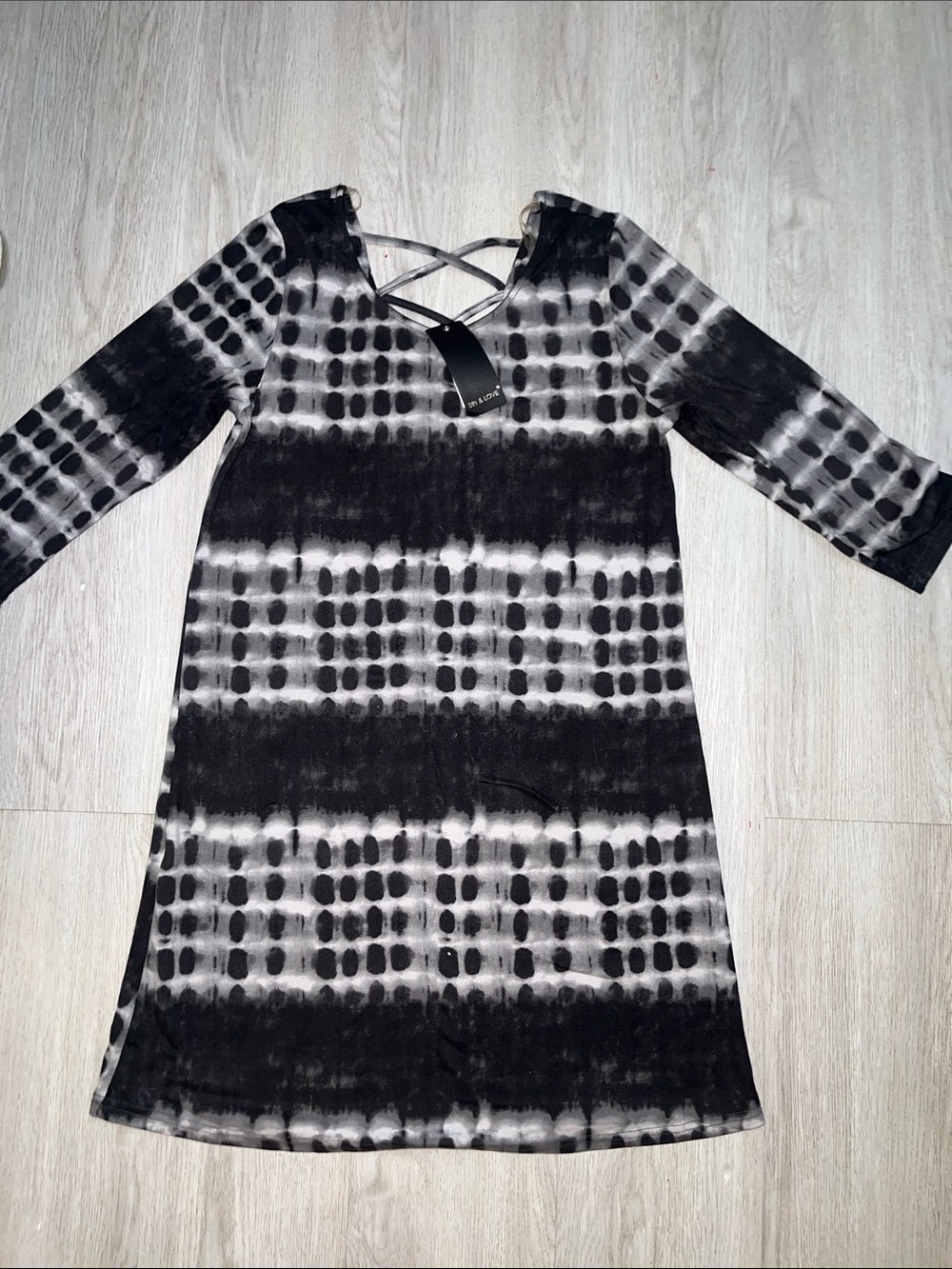 NWT! 5th & Love Charcoal Tie Dye T Shirt Dress Medium